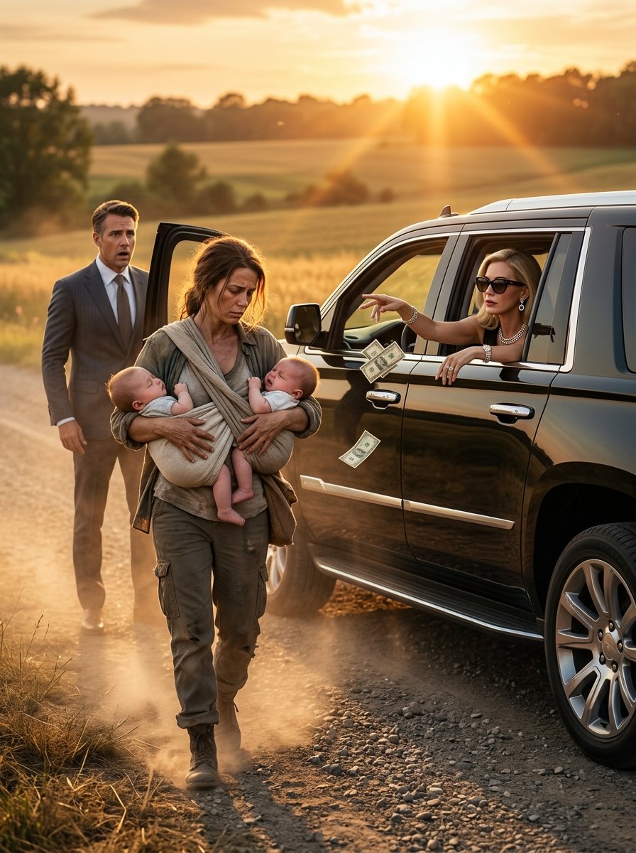 Part3 “He Couldn’t Stop Laughing at the Sight of His Ex-Wife Carrying Twin Babies Down a Country Road — Until One Look From Her Changed Everything”