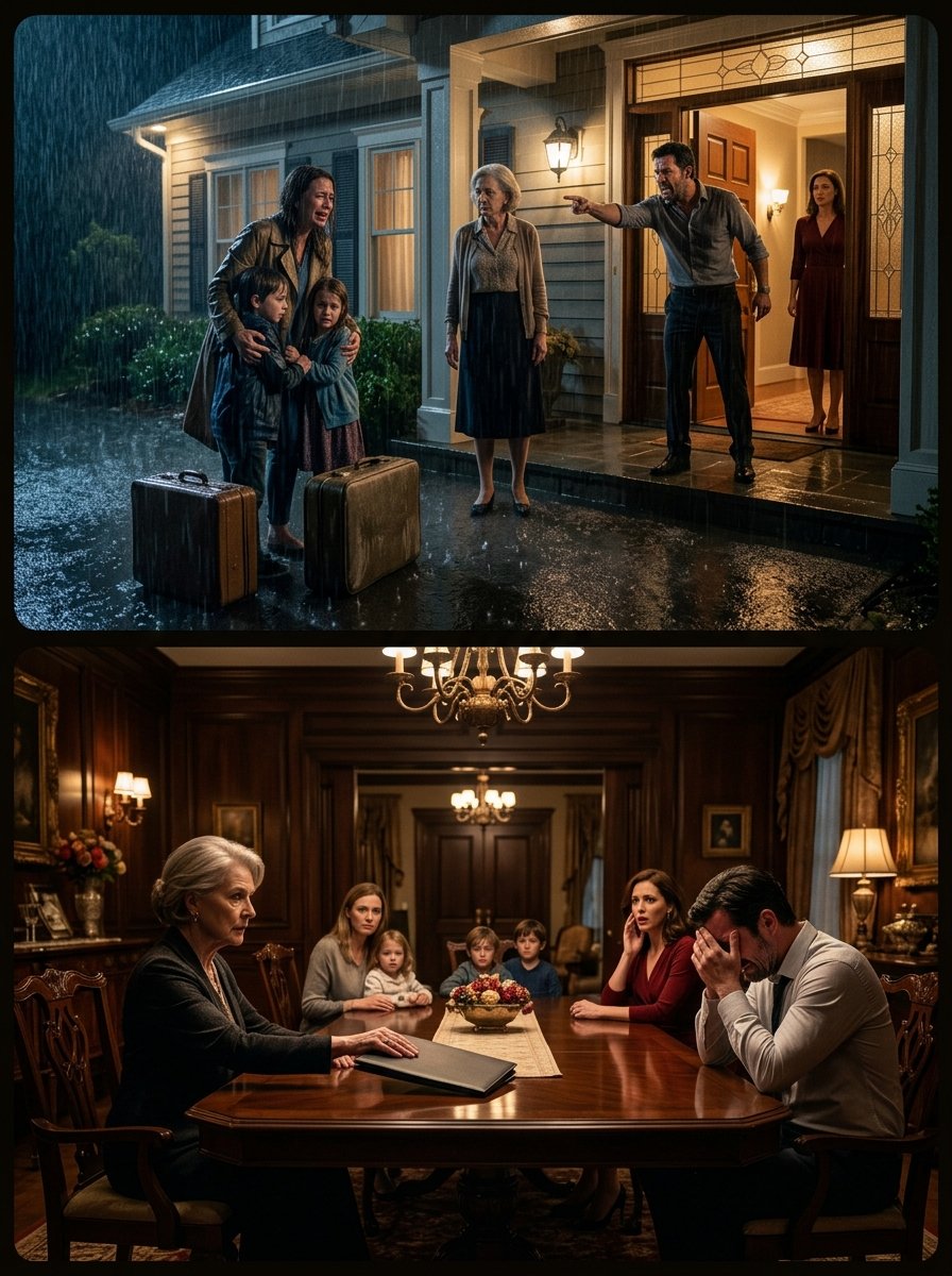 I found my daughter-in-law and grandchildren soaked in the rain outside my son’s house. Claire grabbed my arm and sobbed, “He threw us out… his mistress is inside wearing my robe.”