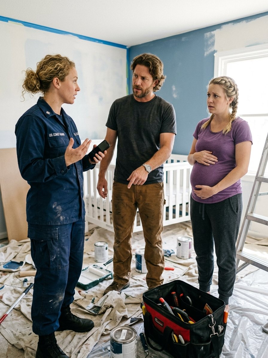 My pregnant sister was painting my guest room for her nursery when I came home from eight weeks at sea.